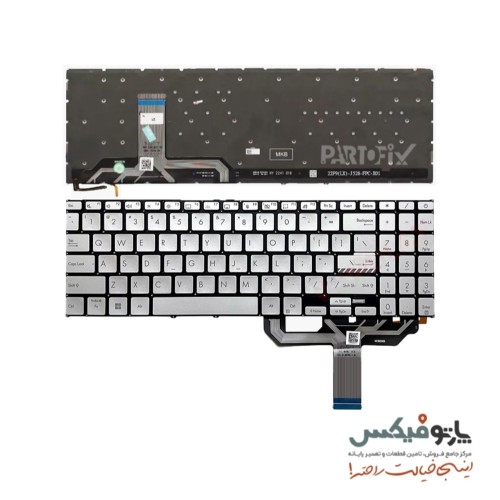 کیبورد لپ تاپ ایسوس X1503ZA نقره ای بدون بک لایت